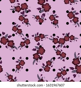 Seamless pattern in small and medium flowers. Small colorful flowers. Ditsy elegant floral background. Template for fashion prints.