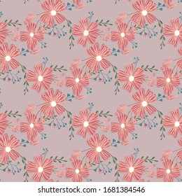 Seamless pattern in small and medium flowers. Small colorful flowers. Ditsy elegant floral background. Template for fashion prints.