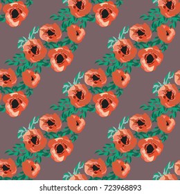 Seamless pattern in small pretty flowers. Poppy bouquets. Liberty style millefleurs. Floral background for textile, wallpaper, pattern fills, covers, surface, print, wrap, scrapbooking, decoupage.