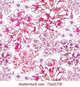 seamless pattern with small pretty pink flowers