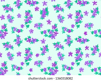 Seamless pattern in small pretty wild flowers. Cute bouquets. Liberty style millefleurs. Floral background for textile, wallpaper, pattern fills, covers, surface, print, wrap, scrapbooking, decoupage