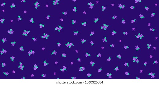 Seamless pattern in small pretty wild flowers. Cute bouquets. Liberty style millefleurs. Floral background for textile, wallpaper, pattern fills, covers, surface, print, wrap, scrapbooking, decoupage