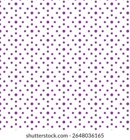 Seamless pattern of small purple dots on white background