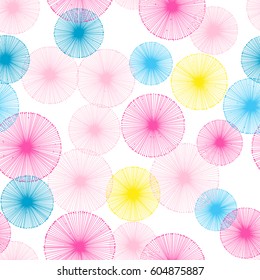 Seamless pattern with small radial elements. Vector seamless background.