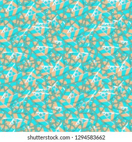 Seamless pattern of small randomly arranged abstract fragments. Vector illustration