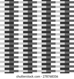 Seamless pattern of small rectangular strips create the effect of depth as if the volume of paper dark gray and white