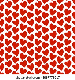 
Seamless pattern of small red hearts. Background for fabrics, wallpapers and wrapping paper.