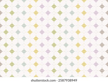 Seamless pattern with small rhombuses. Abstract modern background with tiny colorful diamonds. Light pastel backdrop for decor, textile, fabric, furniture, cloth