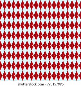 Seamless pattern of small rhombuses in red colors with some colored rhombus. Geometric pattern. Vector