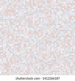 Seamless pattern. Small squares and circles of different colors lined up in rows and forming a chaotic pattern. Colors suitable for fashion items. Editable.