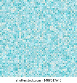 Seamless pattern. Small squares and circles of different colors lined up in rows and forming a chaotic pattern. Colors suitable for fashion items. Editable.