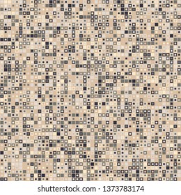 Seamless pattern. Small squares of different colors lined up in rows and forming a chaotic pattern. Colors suitable for interior trimming. Editable.