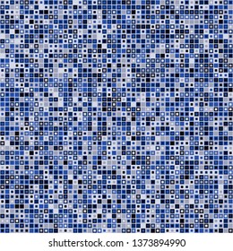 Seamless pattern. Small squares of different colors lined up in rows and forming a chaotic pattern. Colors suitable for interior trimming. Editable.