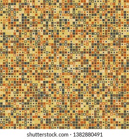 Seamless pattern. Small squares of different colors lined up in rows and forming a chaotic pattern. Colors suitable for interior trimming. Editable.