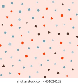 Seamless pattern with small squares and triangles