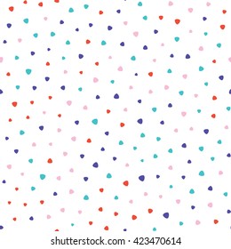 Seamless pattern with small triangles on a white background