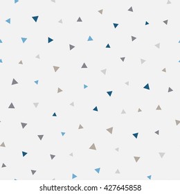 Seamless pattern with small triangles on a gray background. Vector repeating texture.
