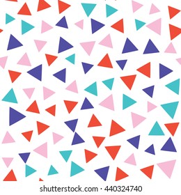 Seamless pattern with small triangles on a white background. Vector repeating texture.