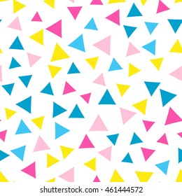 Seamless pattern with small triangles on a white background