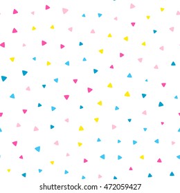 Seamless pattern with small triangles on a white background. Vector repeating texture.