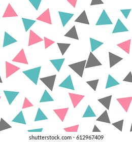 Seamless pattern with small triangles on a white background. Vector repeating texture.