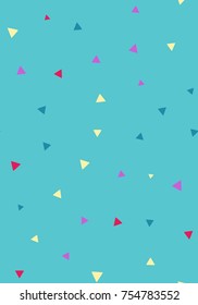 Seamless pattern with small triangles on a blue background. Vector repeating texture.