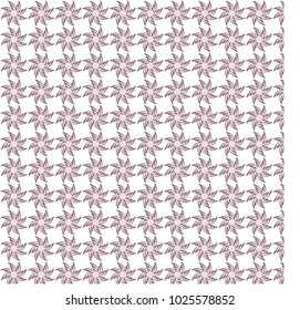 seamless pattern of small twirling purple stars