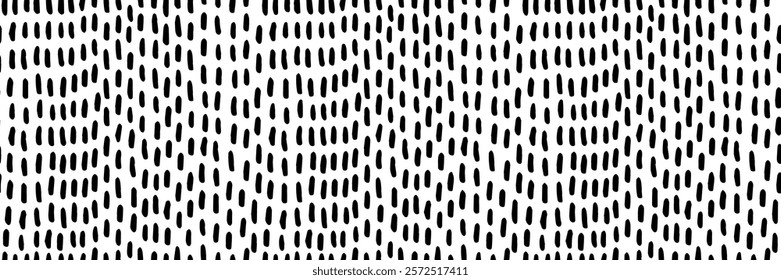 Seamless pattern with small vertical dashes. Black hand drawn lines on a white background. Great for digital design, fabric prints, packaging, stationery, and modern home decor. Vector illustration