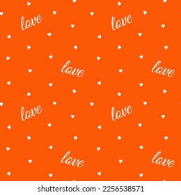 Patrón sin foco con corazones blancos pequeños y amor latente. Ilustración vectorial de fondo romántico. Diseño de San Valentín para papel textil y de embalaje.
