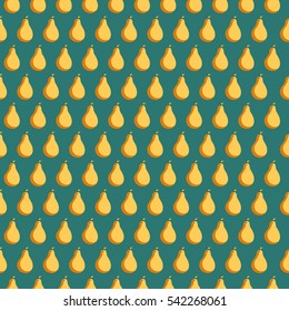 Seamless pattern of small yellow pears