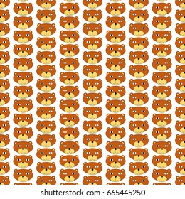Seamless pattern of smile bear face