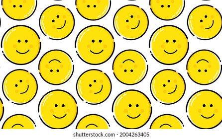 Seamless Pattern Smile for fashion or book