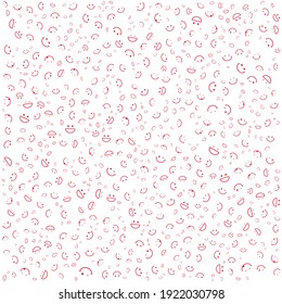 Patrón sin brillo con vector de material de ICONO SMILE, en color gradiente y fondo blanco con mini doodle (icono). Ilustración vectorial