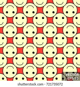 Seamless pattern.. Smile. Yellow. For your design.
