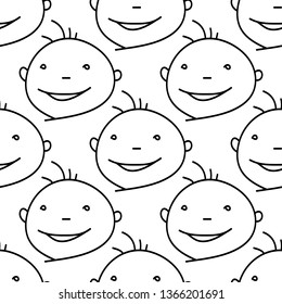 Seamless pattern with smiles