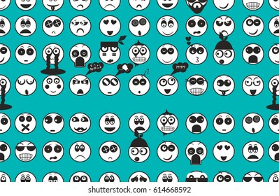 Seamless pattern with smiles. Background of the smileys.