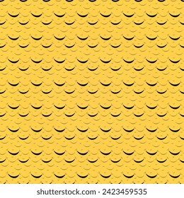 Seamless pattern of a smiles on yellow background