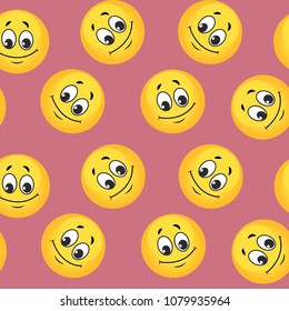 Seamless Pattern Smilesvector Illustration Stock Vector (Royalty Free ...