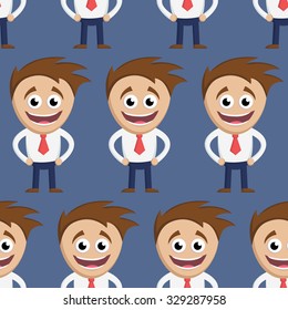 Seamless pattern of smiling business people.