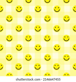 Seamless pattern. Smiling face background design for fabric and decor. illustration vector 10 eps.