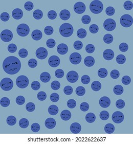 Seamless pattern with a smiling face on gray background. Emoji background. Smile line icon texture. Vector illustration