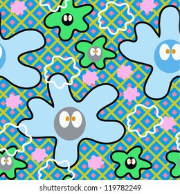 seamless pattern with smiling faces