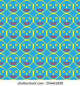 Seamless pattern with smiling faces. vector image. For web design, presentations, textile and light industry
