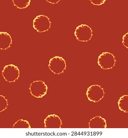 seamless pattern smoke circle fire cartoon. ignition spark, wild bon, conflagration pyre smoke circle fire sign vector