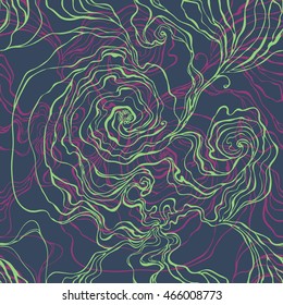 Seamless pattern, smoke, water flow. Fabric design, vector illustration