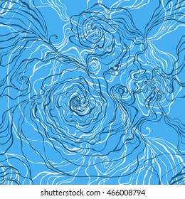 Seamless pattern, smoke, water flow. Fabric design, vector illustration