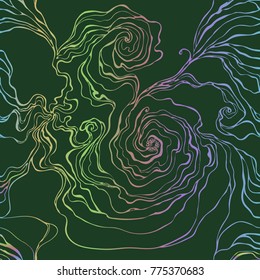 seamless pattern smoke, water flow. Fabric design, vector illustration