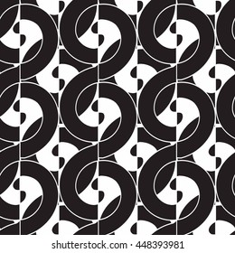 Seamless pattern with smooth curls and circles.Modern stylish texture