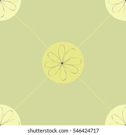 Seamless pattern: smooth elements like diagonal lattice with a flower in the middle