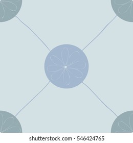 Seamless pattern: smooth elements like diagonal lattice with a flower in the middle
